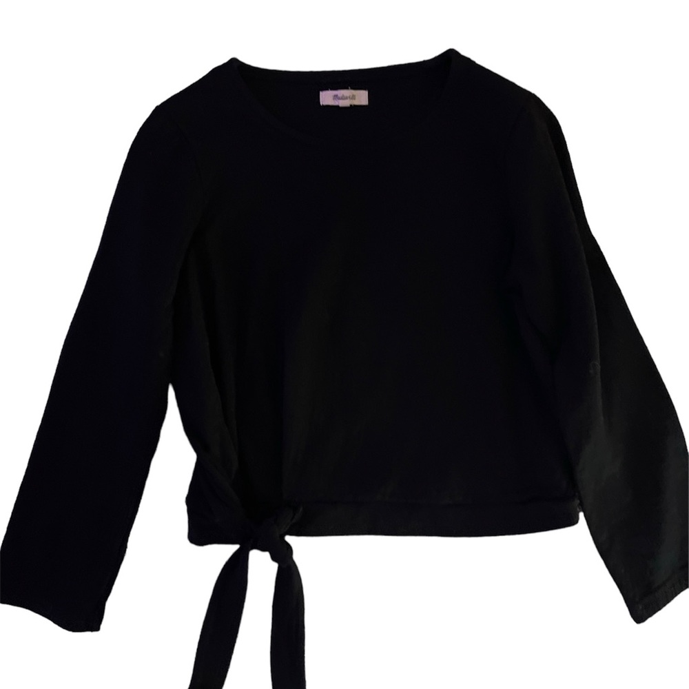 MADEWELL Black sweater tie front Sz M